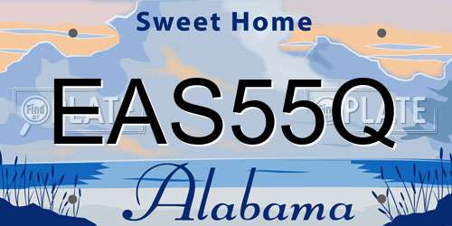 EAS55Q Alabama License Plate