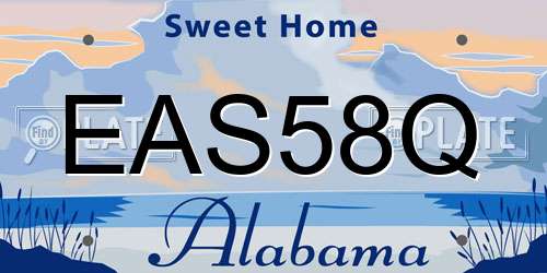 EAS58Q Alabama License Plate
