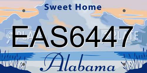 EAS6447 Alabama License Plate