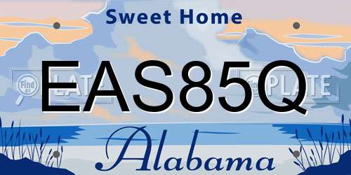 EAS85Q Alabama License Plate