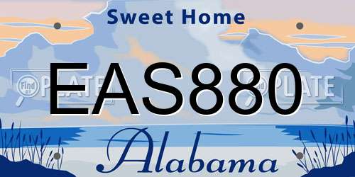 EAS880 Alabama License Plate