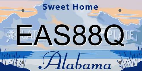 EAS88Q Alabama License Plate