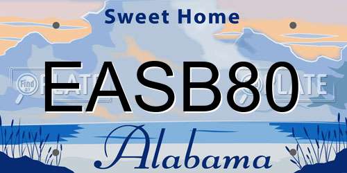 EASB80 Alabama License Plate
