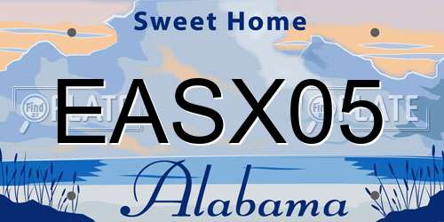 EASX05 Alabama License Plate