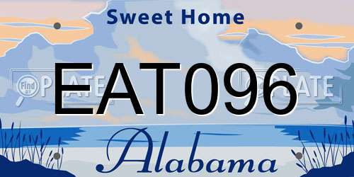 EAT096 Alabama License Plate