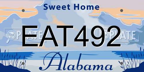 EAT492 Alabama License Plate