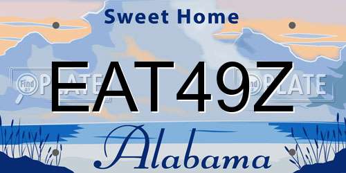 EAT49Z Alabama License Plate