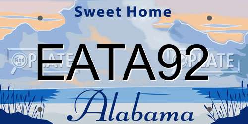 EATA92 Alabama License Plate
