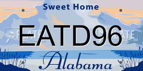 EATD96 Alabama License Plate