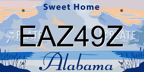 EAZ49Z Alabama License Plate