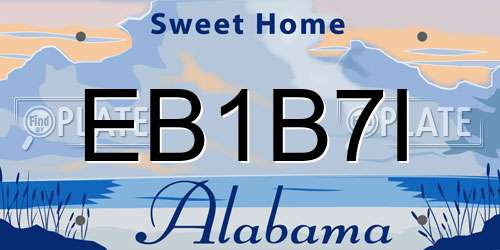 EB1B7I Alabama License Plate