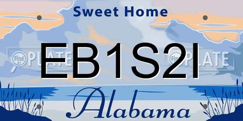 EB1S2I Alabama License Plate