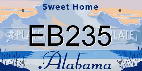 EB235 Alabama License Plate