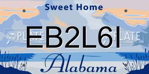 EB2L6I Alabama License Plate