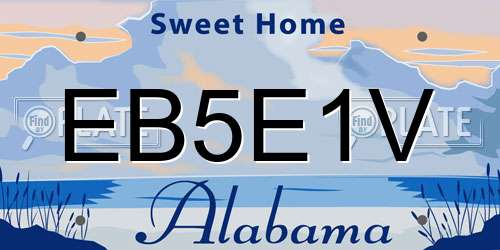 EB5E1V Alabama License Plate