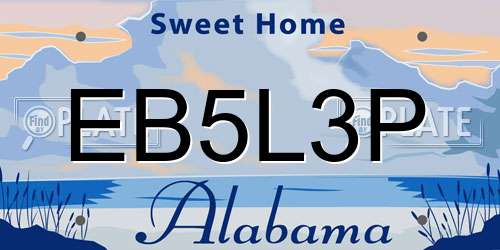 EB5L3P Alabama License Plate