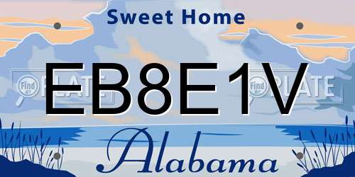 EB8E1V Alabama License Plate