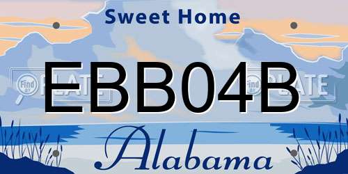 EBB04B Alabama License Plate