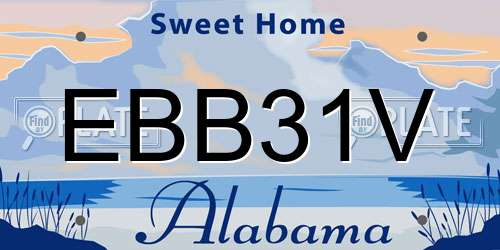 EBB31V Alabama License Plate