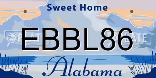 EBBL86 Alabama License Plate
