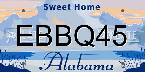 EBBQ45 Alabama License Plate