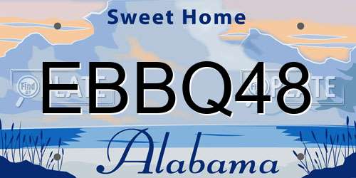 EBBQ48 Alabama License Plate