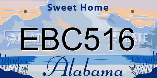 EBC516 Alabama License Plate