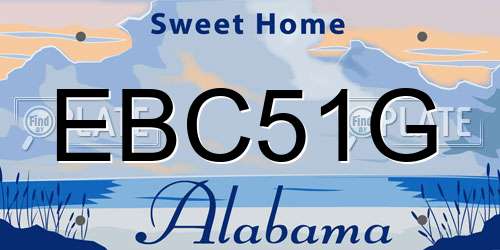 EBC51G Alabama License Plate