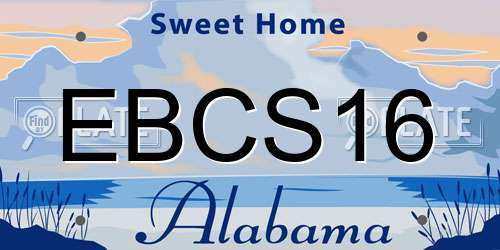 EBCS16 Alabama License Plate