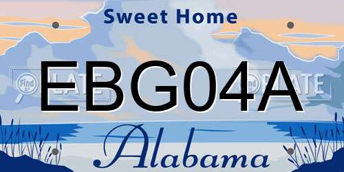 EBG04A Alabama License Plate