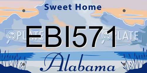 EBI571 Alabama License Plate