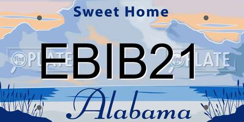 EBIB21 Alabama License Plate