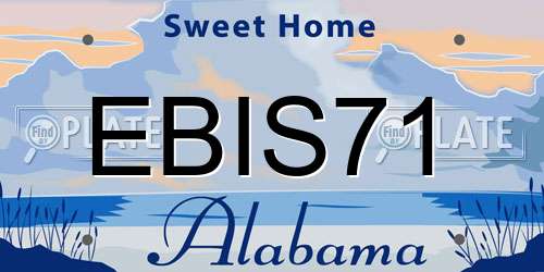 EBIS71 Alabama License Plate