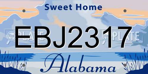 EBJ2317 Alabama License Plate