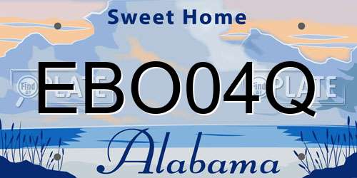 EBO04Q Alabama License Plate