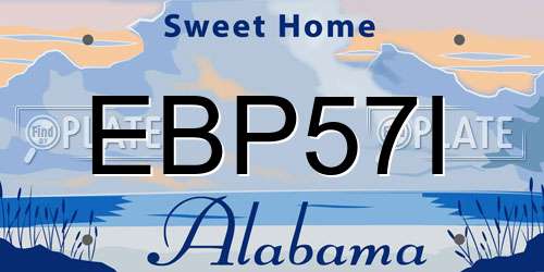 EBP57I Alabama License Plate