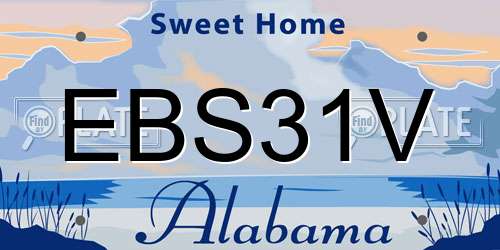 EBS31V Alabama License Plate