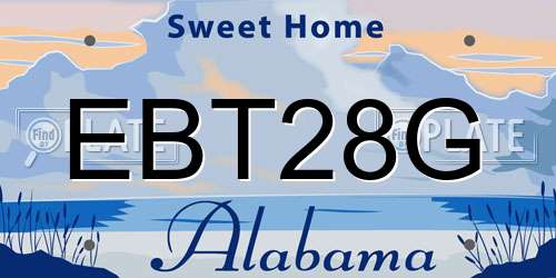 EBT28G Alabama License Plate