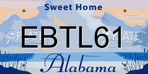 EBTL61 Alabama License Plate