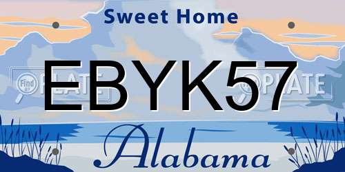 EBYK57 Alabama License Plate