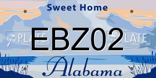 EBZ02 Alabama License Plate