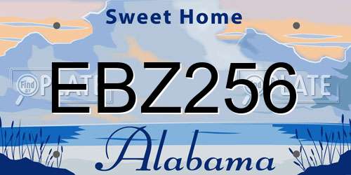 EBZ256 Alabama License Plate