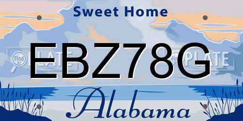 EBZ78G Alabama License Plate