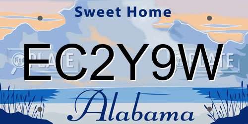 EC2Y9W Alabama License Plate