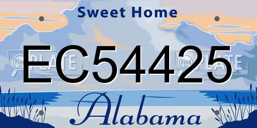 EC54425 Alabama License Plate