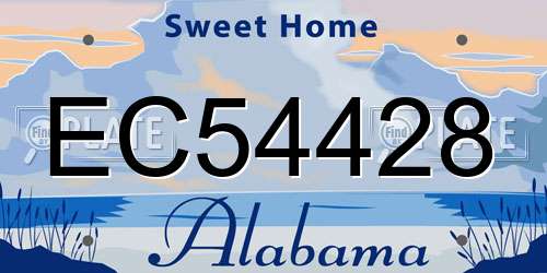 EC54428 Alabama License Plate