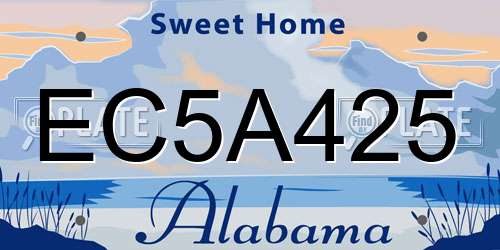 EC5A425 Alabama License Plate