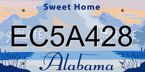 EC5A428 Alabama License Plate