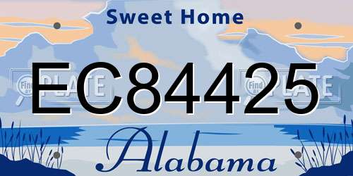 EC84425 Alabama License Plate