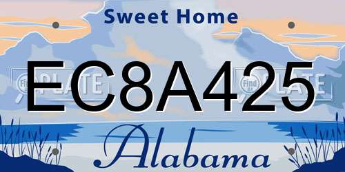 EC8A425 Alabama License Plate